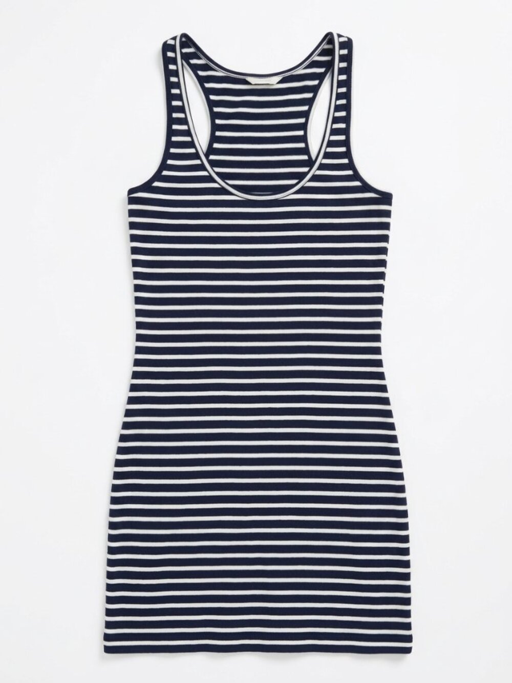 LIFETIME -  Bodycon preppy Navy and White Striped Racerback Tank Dress - SMALL